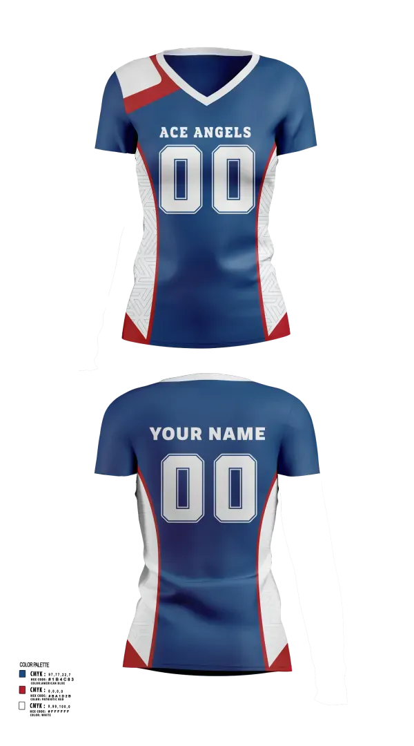 Womens Short Sleeve Vneck Shirt, Ace Angels, Women's Volleyball, Teamtime, Team time, sublimation, custom sports apparel, team uniforms, spirit wear, spiritwear, sports uniforms, custom shirts, team store, custom team store, fundraiser sports, apparel fundraiser
