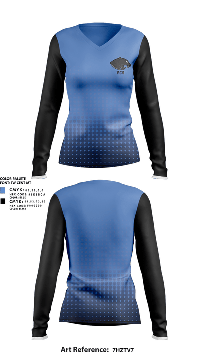 VCS 4283588 Women's Long Sleeve V-neck Shirt - 1
