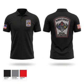 Short Sleeve Performance Polo, Fairfax County Technical Rescue, Fire Department, Teamtime, Team time, sublimation, custom sports apparel, team uniforms, spirit wear, spiritwear, sports uniforms, custom shirts, team store, custom team store, fundraiser sports, apparel fundraiser