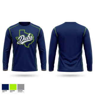 Long Sleeve Performance Shirt, Texas Dubs, Softball, Teamtime, Team time, sublimation, custom sports apparel, team uniforms, spirit wear, spiritwear, sports uniforms, custom shirts, team store, custom team store, fundraiser sports, apparel fundraiser
