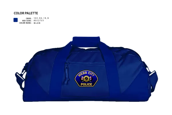 Duffle Bag, Webb City Police Department, Police, Teamtime, Team time, sublimation, custom sports apparel, team uniforms, spirit wear, spiritwear, sports uniforms, custom shirts, team store, custom team store, fundraiser sports, apparel fundraiser