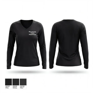 Womens Long Sleeve Vneck Shirt, Blountsville Police Department, Police, Teamtime, Team time, sublimation, custom sports apparel, team uniforms, spirit wear, spiritwear, sports uniforms, custom shirts, team store, custom team store, fundraiser sports, apparel fundraiser