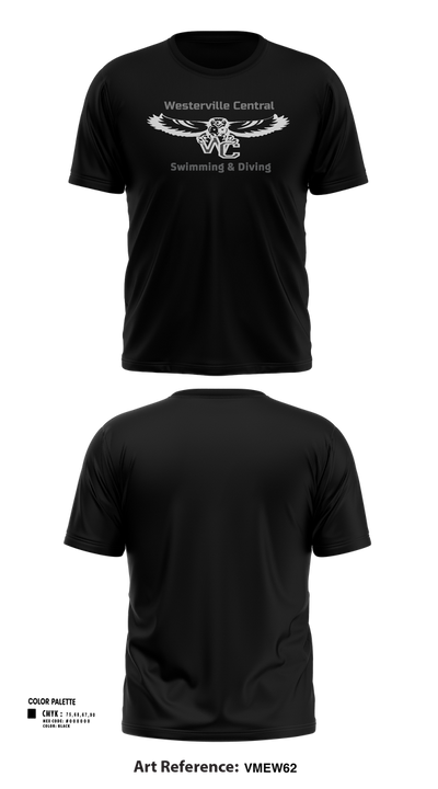 Westerville Central Swimming & Diving 56583573 Short Sleeve Performance Shirt - 46