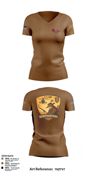 Womens Short Sleeve Vneck Shirt, 1-1 Attack Battalion, HHC, S2, Army, Teamtime, Team time, sublimation, custom sports apparel, team uniforms, spirit wear, spiritwear, sports uniforms, custom shirts, team store, custom team store, fundraiser sports, apparel fundraiser