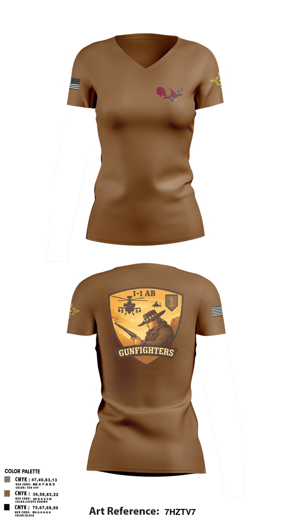 Womens Short Sleeve Vneck Shirt, 1-1 Attack Battalion, HHC, S2, Army, Teamtime, Team time, sublimation, custom sports apparel, team uniforms, spirit wear, spiritwear, sports uniforms, custom shirts, team store, custom team store, fundraiser sports, apparel fundraiser