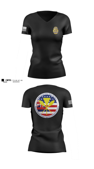 Womens Short Sleeve Vneck Shirt, Hawaii Internet Crimes Against Children Task Force, Police, Teamtime, Team time, sublimation, custom sports apparel, team uniforms, spirit wear, spiritwear, sports uniforms, custom shirts, team store, custom team store, fundraiser sports, apparel fundraiser
