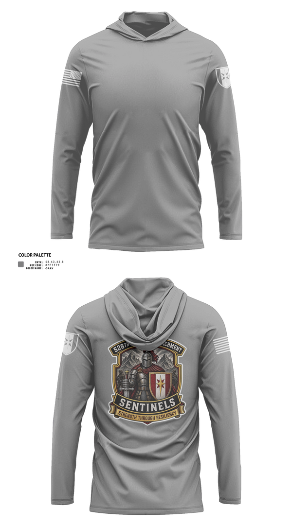 Long Sleeve hooded sunshirt, 528th MED DET COSC, Army, Teamtime, Team time, sublimation, custom sports apparel, team uniforms, spirit wear, spiritwear, sports uniforms, custom shirts, team store, custom team store, fundraiser sports, apparel fundraiser