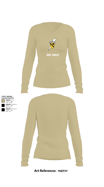 3227 aircav 53479323 Women's Long Sleeve V-neck Shirt - 82