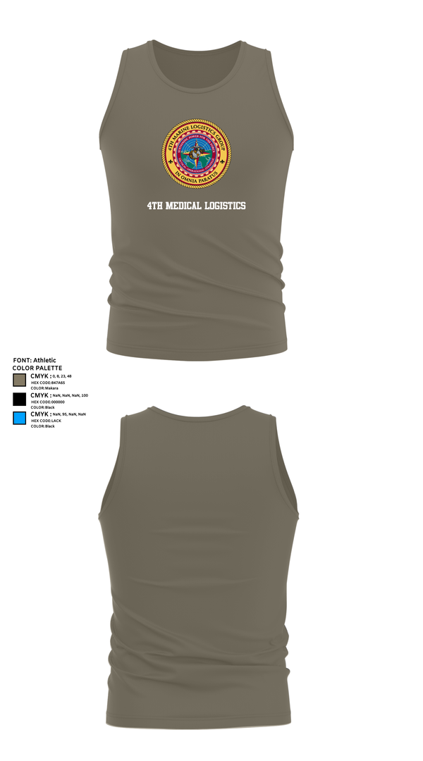Tank Top, 4th Medical Logistics, Marines, Teamtime, Team time, sublimation, custom sports apparel, team uniforms, spirit wear, spiritwear, sports uniforms, custom shirts, team store, custom team store, fundraiser sports, apparel fundraiser
