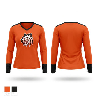 Womens Long Sleeve Vneck Shirt, Baldwin County High School, Women's Basketball, Teamtime, Team time, sublimation, custom sports apparel, team uniforms, spirit wear, spiritwear, sports uniforms, custom shirts, team store, custom team store, fundraiser sports, apparel fundraiser