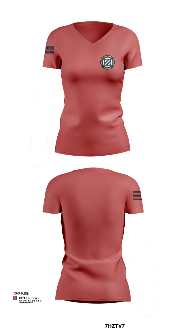 Womens Short Sleeve Vneck Shirt, 3rd Infantry Division, , Teamtime, Team time, sublimation, custom sports apparel, team uniforms, spirit wear, spiritwear, sports uniforms, custom shirts, team store, custom team store, fundraiser sports, apparel fundraiser