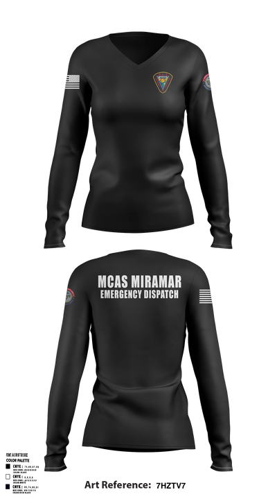 MCAS Miramar Emergency Dispatch Women's Long Sleeve V-neck Shirt - 6