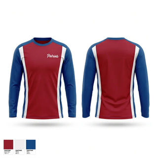 Long Sleeve Performance Shirt, Patriots, Men's Basketball, Teamtime, Team time, sublimation, custom sports apparel, team uniforms, spirit wear, spiritwear, sports uniforms, custom shirts, team store, custom team store, fundraiser sports, apparel fundraiser