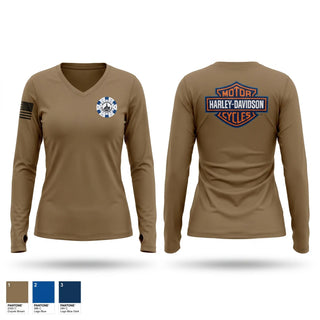 Womens Long Sleeve Vneck Shirt, Naval Construction Group One, Navy, Teamtime, Team time, sublimation, custom sports apparel, team uniforms, spirit wear, spiritwear, sports uniforms, custom shirts, team store, custom team store, fundraiser sports, apparel fundraiser