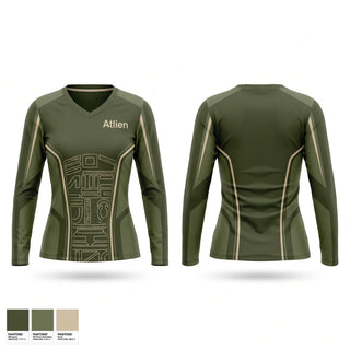 Womens Long Sleeve Vneck Shirt, Atlien, Baseball, Teamtime, Team time, sublimation, custom sports apparel, team uniforms, spirit wear, spiritwear, sports uniforms, custom shirts, team store, custom team store, fundraiser sports, apparel fundraiser