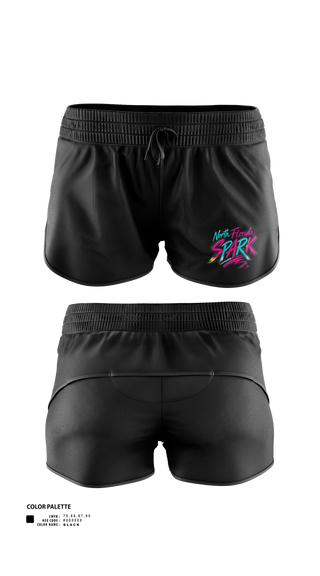 Womens Shorts, North Florida Spark, Softball, Teamtime, Team time, sublimation, custom sports apparel, team uniforms, spirit wear, spiritwear, sports uniforms, custom shirts, team store, custom team store, fundraiser sports, apparel fundraiser