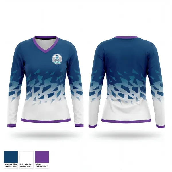 Womens Long Sleeve Vneck Shirt, Soundview Little League, Baseball, Teamtime, Team time, sublimation, custom sports apparel, team uniforms, spirit wear, spiritwear, sports uniforms, custom shirts, team store, custom team store, fundraiser sports, apparel fundraiser