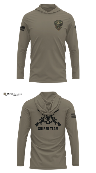 Long Sleeve hooded sunshirt, NIPAS Est Marksmen, Police, Teamtime, Team time, sublimation, custom sports apparel, team uniforms, spirit wear, spiritwear, sports uniforms, custom shirts, team store, custom team store, fundraiser sports, apparel fundraiser