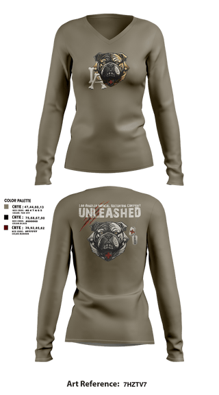 Womens Long Sleeve Vneck Shirt, LA Medical Recruiting Company, Army, Teamtime, Team time, sublimation, custom sports apparel, team uniforms, spirit wear, spiritwear, sports uniforms, custom shirts, team store, custom team store, fundraiser sports, apparel fundraiser