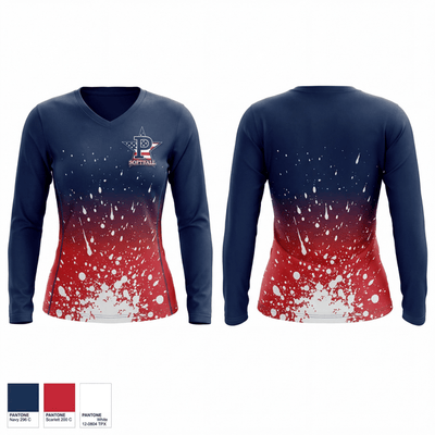 Central Illinois Patriots 15264542 Women's Long Sleeve V-neck Shirt - 2