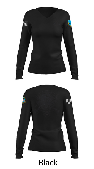 Womens Long Sleeve Vneck Shirt, 380th Security Police Squadron, , Teamtime, Team time, sublimation, custom sports apparel, team uniforms, spirit wear, spiritwear, sports uniforms, custom shirts, team store, custom team store, fundraiser sports, apparel fundraiser