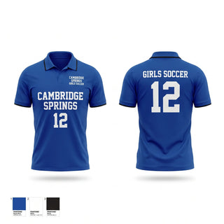 Short Sleeve Performance Polo, Cambridge springs girls soccer, Women's Soccer, Teamtime, Team time, sublimation, custom sports apparel, team uniforms, spirit wear, spiritwear, sports uniforms, custom shirts, team store, custom team store, fundraiser sports, apparel fundraiser