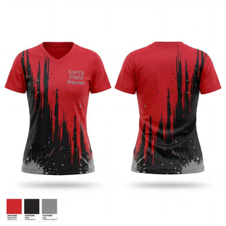 Womens Short Sleeve Vneck Shirt, Curry Fluid Power, Softball, Teamtime, Team time, sublimation, custom sports apparel, team uniforms, spirit wear, spiritwear, sports uniforms, custom shirts, team store, custom team store, fundraiser sports, apparel fundraiser