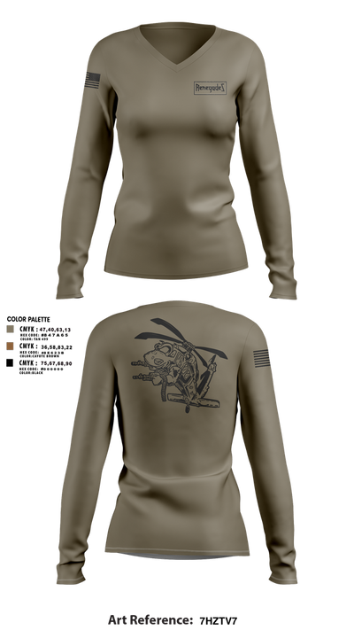 B Co. 2-147 87495418 Women's Long Sleeve V-neck Shirt - 1
