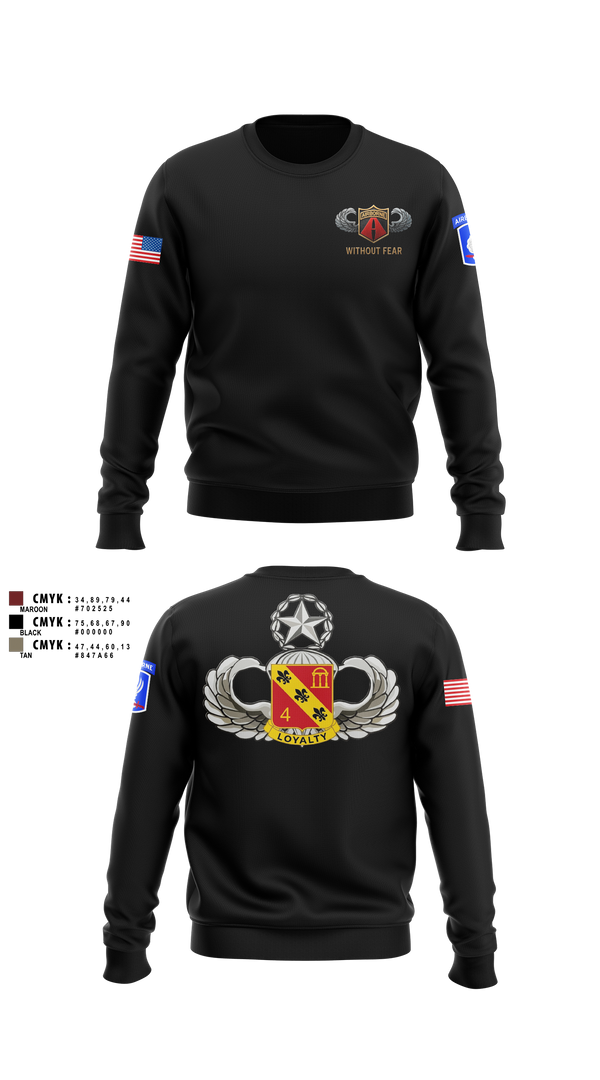 Crew Neck Sweatshirt, 4-319 AFAR, Assassin Battery, Army, Teamtime, Team time, sublimation, custom sports apparel, team uniforms, spirit wear, spiritwear, sports uniforms, custom shirts, team store, custom team store, fundraiser sports, apparel fundraiser