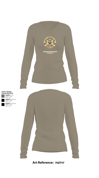 Evangeline Parish Sheriffs Office S.R.T Women's Long Sleeve V-neck Shirt - 59