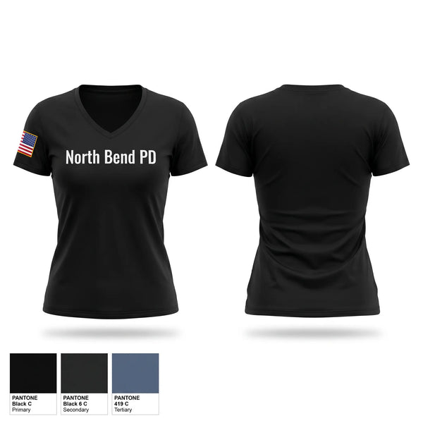 Womens Short Sleeve Vneck Shirt, North Bend PD, Police, Teamtime, Team time, sublimation, custom sports apparel, team uniforms, spirit wear, spiritwear, sports uniforms, custom shirts, team store, custom team store, fundraiser sports, apparel fundraiser