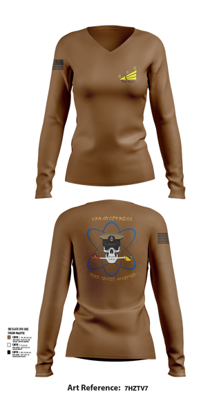 Womens Long Sleeve Vneck Shirt, VFA-151, , Teamtime, Team time, sublimation, custom sports apparel, team uniforms, spirit wear, spiritwear, sports uniforms, custom shirts, team store, custom team store, fundraiser sports, apparel fundraiser