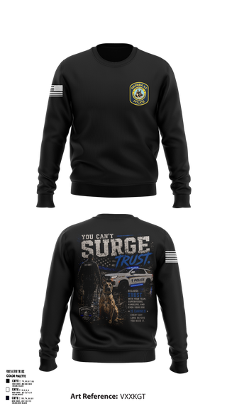 Crew Neck Sweatshirt, South Carolina Police K9 Association, Police, Teamtime, Team time, sublimation, custom sports apparel, team uniforms, spirit wear, spiritwear, sports uniforms, custom shirts, team store, custom team store, fundraiser sports, apparel fundraiser