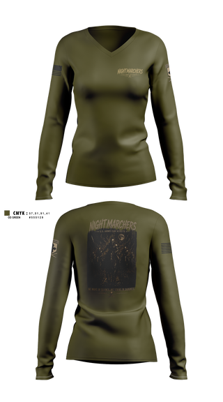 Womens Long Sleeve Vneck Shirt, 1ST SQUADRON, 299TH CAVALRY REGIMENT HAWAII ARMY NATIONAL GUARD 91-1227 ENTERPRISE AVENUE KAPOLEI, HAWAII 96707-2150, Army, Teamtime, Team time, sublimation, custom sports apparel, team uniforms, spirit wear, spiritwear, sports uniforms, custom shirts, team store, custom team store, fundraiser sports, apparel fundraiser