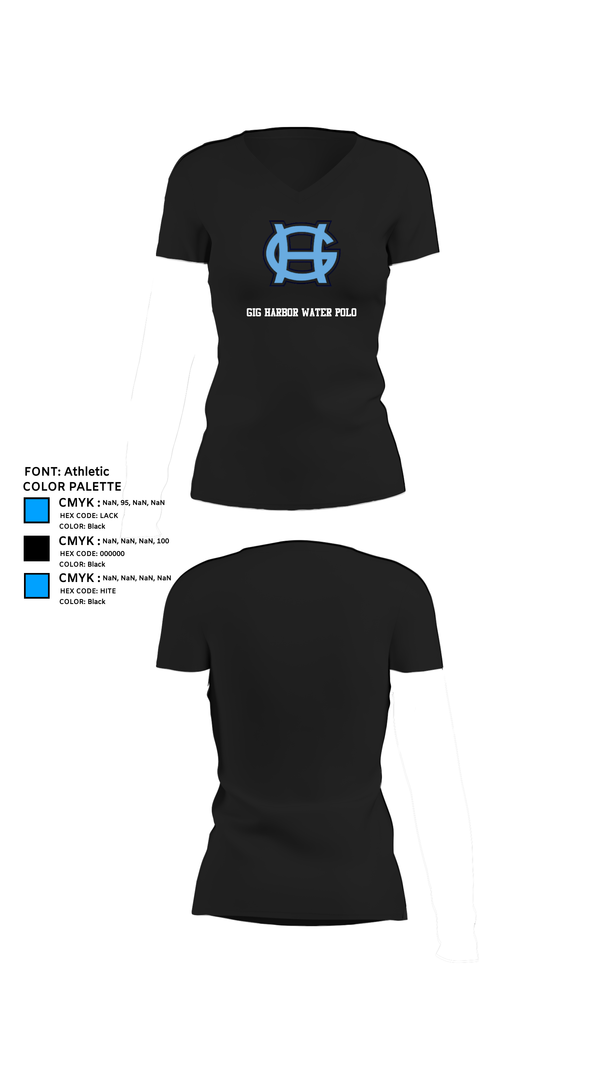 Womens Short Sleeve Vneck Shirt, Gig Harbor Water Polo, Water Polo, Teamtime, Team time, sublimation, custom sports apparel, team uniforms, spirit wear, spiritwear, sports uniforms, custom shirts, team store, custom team store, fundraiser sports, apparel fundraiser