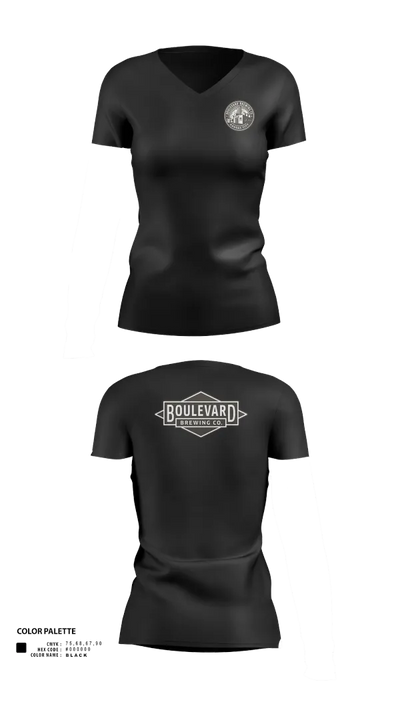 Boulevard 12426217 Women's Short Sleeve V-neck Shirt - 40