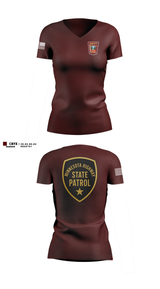 Womens Short Sleeve Vneck Shirt, Minnesota State Patrol, Police, Teamtime, Team time, sublimation, custom sports apparel, team uniforms, spirit wear, spiritwear, sports uniforms, custom shirts, team store, custom team store, fundraiser sports, apparel fundraiser