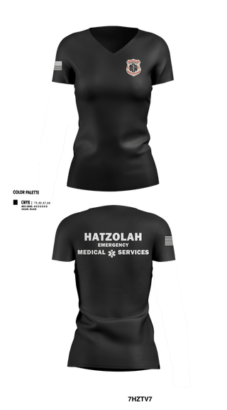 Womens Short Sleeve Vneck Shirt, HATZOLAH EMS, EMS/EMT, Teamtime, Team time, sublimation, custom sports apparel, team uniforms, spirit wear, spiritwear, sports uniforms, custom shirts, team store, custom team store, fundraiser sports, apparel fundraiser