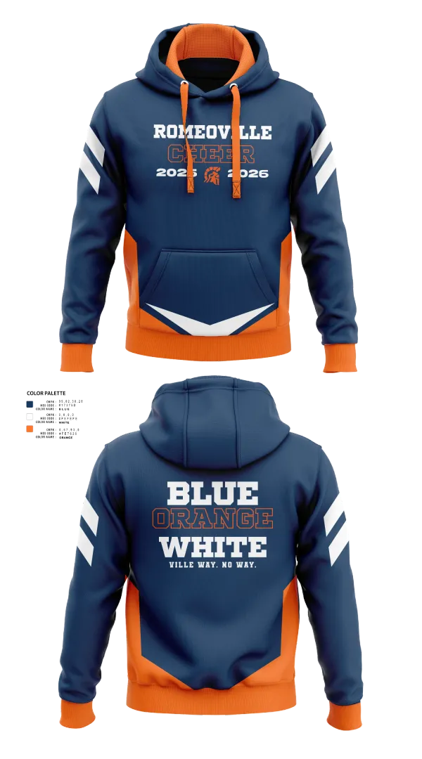 Hoodie, Romeoville Cheer, Cheer, Teamtime, Team time, sublimation, custom sports apparel, team uniforms, spirit wear, spiritwear, sports uniforms, custom shirts, team store, custom team store, fundraiser sports, apparel fundraiser