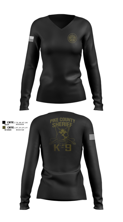 Pike County Sheriff’s Department 45157543 Women's Long Sleeve V-neck Shirt - 105