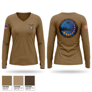Womens Long Sleeve Vneck Shirt, Pathfinders, Navy, Teamtime, Team time, sublimation, custom sports apparel, team uniforms, spirit wear, spiritwear, sports uniforms, custom shirts, team store, custom team store, fundraiser sports, apparel fundraiser