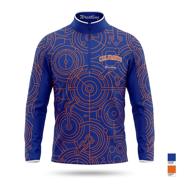 Quarter Zip Jacket, Columbus High School Wrestling, Wrestling, Teamtime, Team time, sublimation, custom sports apparel, team uniforms, spirit wear, spiritwear, sports uniforms, custom shirts, team store, custom team store, fundraiser sports, apparel fundraiser