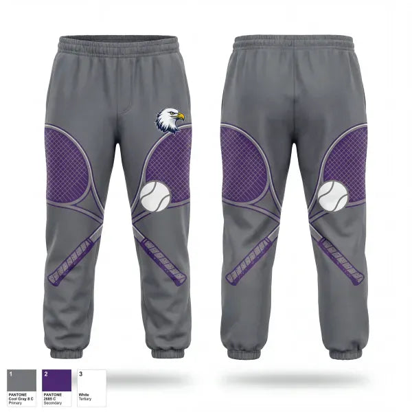 Sweatpants, Albion Purple Eagles, Tennis, Teamtime, Team time, sublimation, custom sports apparel, team uniforms, spirit wear, spiritwear, sports uniforms, custom shirts, team store, custom team store, fundraiser sports, apparel fundraiser
