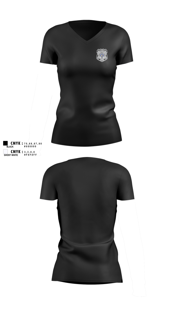 Womens Short Sleeve Vneck Shirt, Shorewood Hills Police, Police, Teamtime, Team time, sublimation, custom sports apparel, team uniforms, spirit wear, spiritwear, sports uniforms, custom shirts, team store, custom team store, fundraiser sports, apparel fundraiser