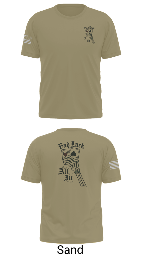 Old School Cotton Feel Shirt, 4th plt bad luck, Army, Teamtime, Team time, sublimation, custom sports apparel, team uniforms, spirit wear, spiritwear, sports uniforms, custom shirts, team store, custom team store, fundraiser sports, apparel fundraiser