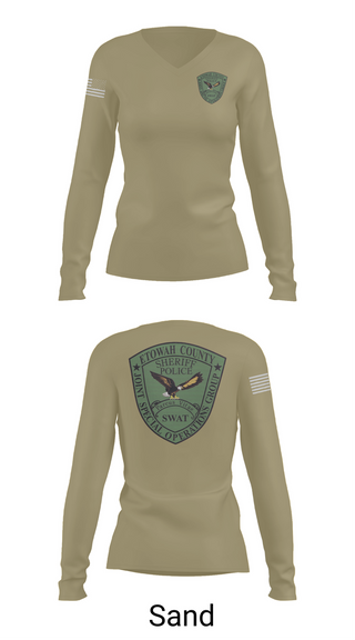 Womens Long Sleeve Vneck Shirt, Etowah County JSOG, , Teamtime, Team time, sublimation, custom sports apparel, team uniforms, spirit wear, spiritwear, sports uniforms, custom shirts, team store, custom team store, fundraiser sports, apparel fundraiser