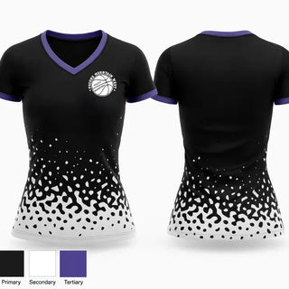 Womens Short Sleeve Vneck Shirt, Pocono Mountain West Youth Basketball Association, Men's Basketball, Teamtime, Team time, sublimation, custom sports apparel, team uniforms, spirit wear, spiritwear, sports uniforms, custom shirts, team store, custom team store, fundraiser sports, apparel fundraiser