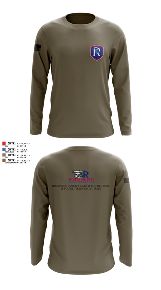 Long Sleeve Performance Shirt, RICS Raiders, Army, Teamtime, Team time, sublimation, custom sports apparel, team uniforms, spirit wear, spiritwear, sports uniforms, custom shirts, team store, custom team store, fundraiser sports, apparel fundraiser