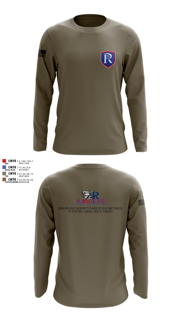 Long Sleeve Performance Shirt, RICS Raiders, Army, Teamtime, Team time, sublimation, custom sports apparel, team uniforms, spirit wear, spiritwear, sports uniforms, custom shirts, team store, custom team store, fundraiser sports, apparel fundraiser