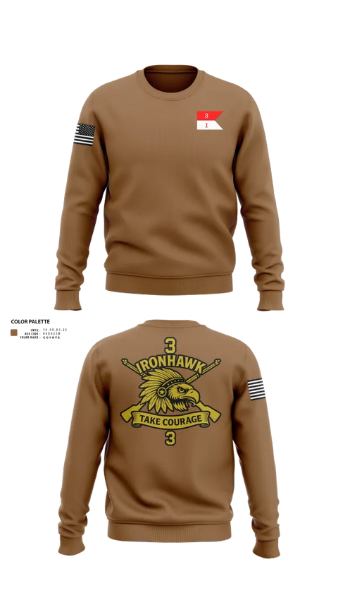 Crew Neck Sweatshirt, Comanche Squad, Army, Teamtime, Team time, sublimation, custom sports apparel, team uniforms, spirit wear, spiritwear, sports uniforms, custom shirts, team store, custom team store, fundraiser sports, apparel fundraiser